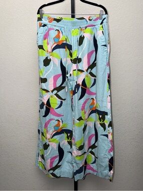 A New Day Women’s Light Blue Wide Leg Floral Printed Flowy Pants